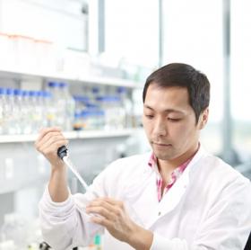 Photograph of researcher in laboratory